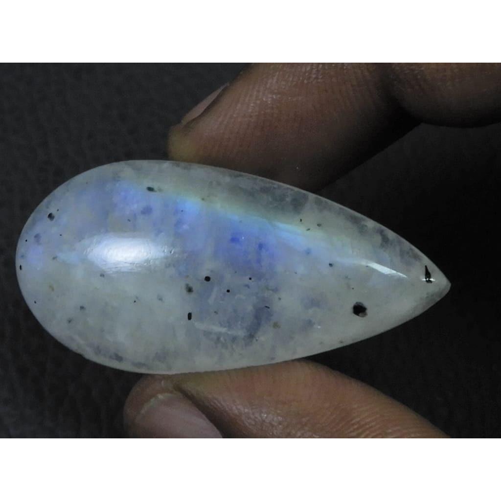 19X40X06MM Natural Rainbow Moonstone Pear Cabochon Loose Gemstone 40Cts. C-1622