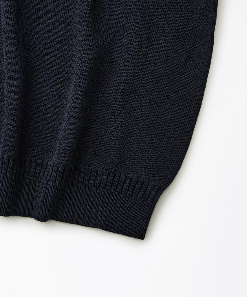 OUTSTANDING Linen Fisherman Crew Neck Knit_Navy