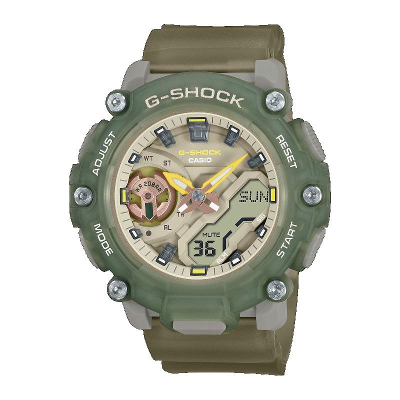 Casio G-SHOCK Men s Resin 200M Water Resistant Digital Shock Resistant Quartz Watch GMA-S2200PE-3A зелёный
