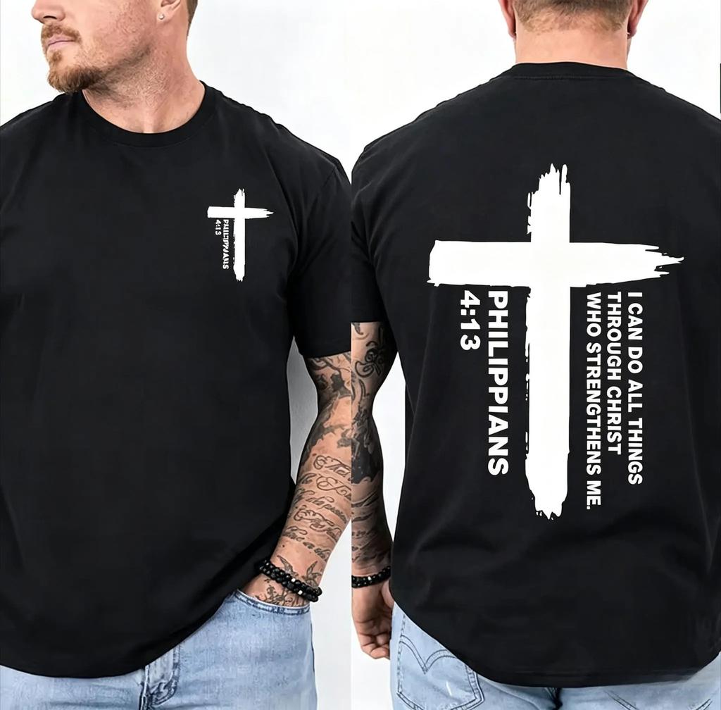 Unisex Jesus Cross Christian Faith Graphic T‑Shirt, Vintage Religious Streetwear