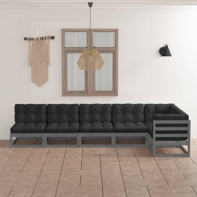 Day and Night - Day and Night Garden Furniture Set 6 Pieces and Cushions Solid Pine Wood