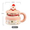 Najia Weihnachtsmann Keramiktasse mit Deckel Puppenbecher Hoher Wert Große Kapazität Weihnachtsgeschenk Wasserbecher
