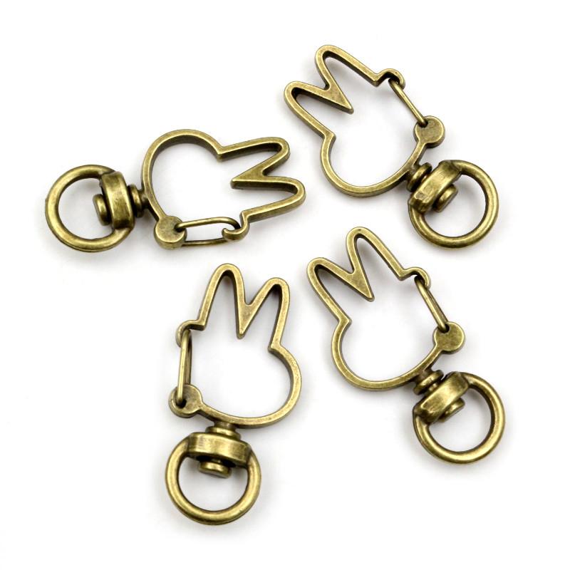 10pcs Cat Heart Snap Hook Trigger Clips Buckles For Keychain Lobster Lobster Clasp Hooks for Key Ring Clasp Jewelry Supplies