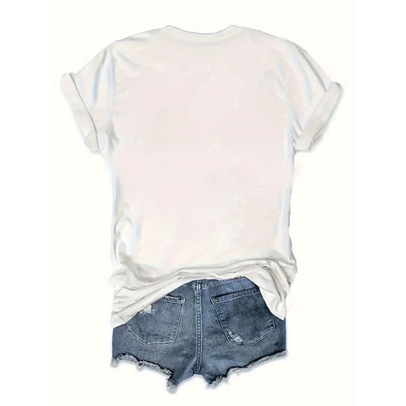 T-shirt Graphique Cerises Argentées Taille Européenne, Manches Courtes Col Rond Haut Décontracté pour l'Été et le Printemps, Vêtements pour Femmes