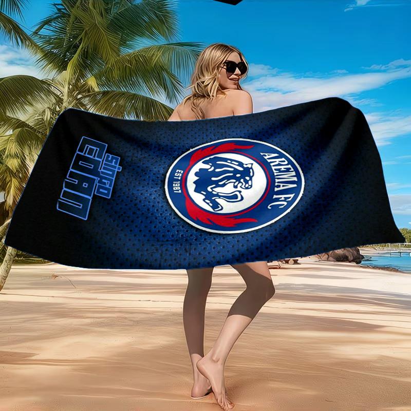 Arema Football club Printed Microfiber Beach Towel, Soft And Absorbent, Quick-Dry, Ideal for Summer Travel, Beach Essential, Swimming Pool