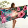 1 Stück Rosa Himmel Strand und Blumen Strandtuch Schnelltrocknend Super Saugfähig Geeignet für Strandurlaub Pool Sommergeschenk für Freunde