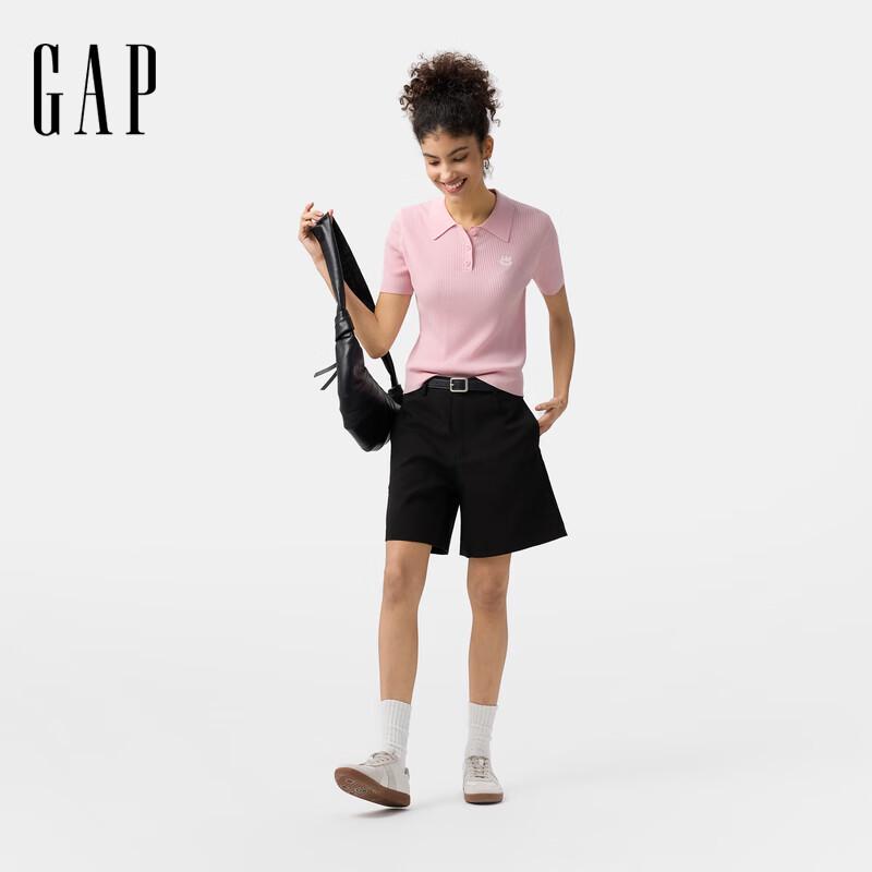 

Женское трикотажное поло с коротким рукавом и вышитым логотипом Gap S