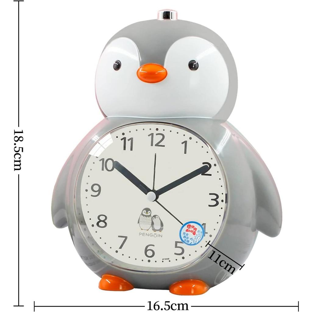 Будильник с изображением пингвина, детский будильник без тиканья, будильник из АБС-пластика с защитой от падений и ночником, для детской спальни