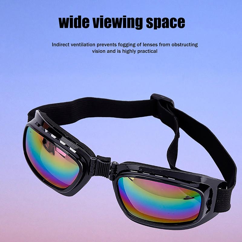 Foldable All-Weather Safety Glasses Anti-Fog Windproof Goggles for Motorcycle, Cycling, Multi-Sport Protective Eyewear with Case