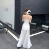 Design Mesh Splicing Suspender Dress Female Niche Temperament Waist Long Gentle Style White