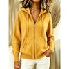 Women's Fall Winter Solid Color V-neck Hooded Zipper Loose Knit Cardigan Sweater, European American Style