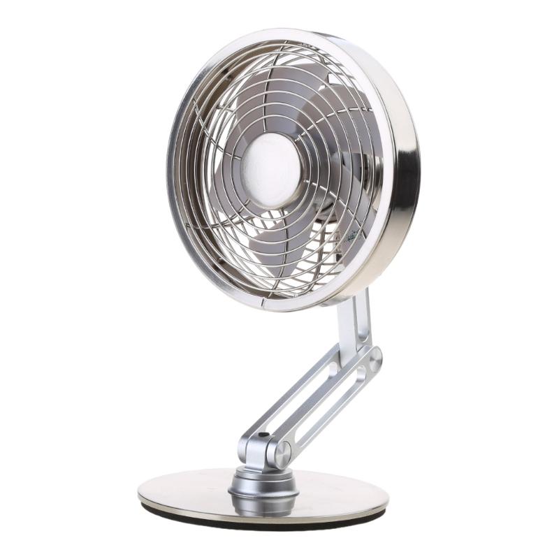 USB Desk Fan 4.6Inch Desktop Fan, Small Metal Cooling Fan 3Speed Adjustable Height Rotatable