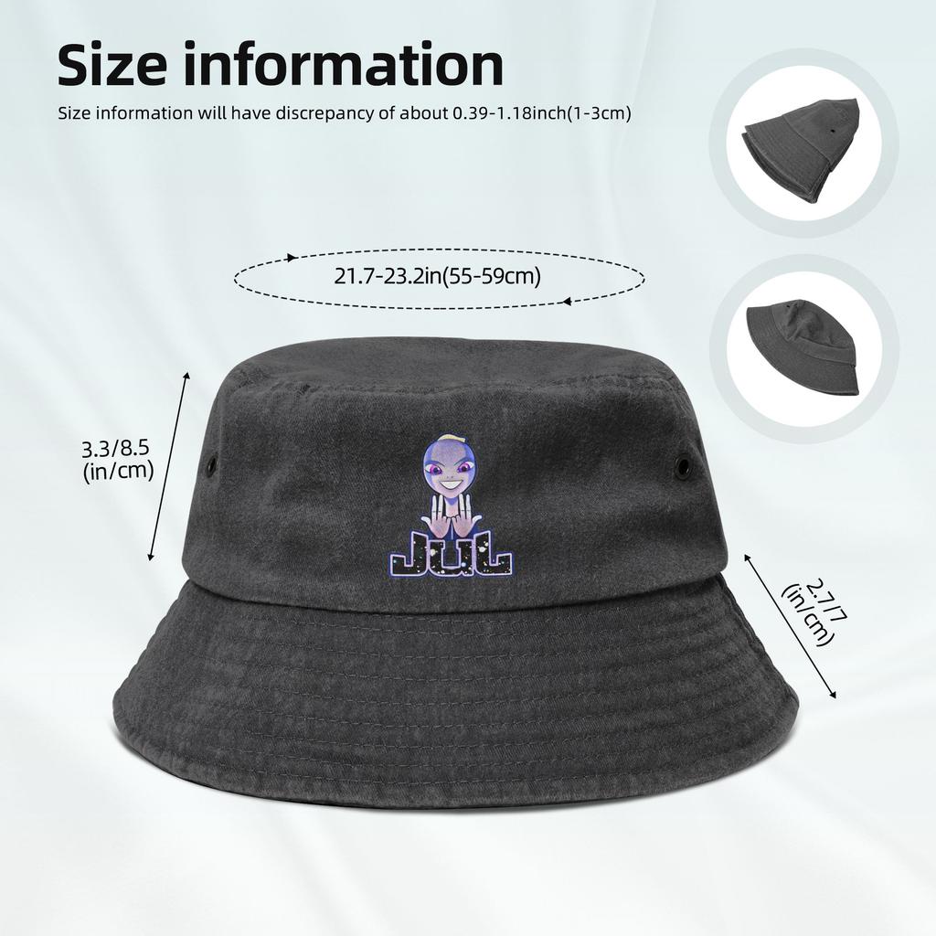 Unisex Washed Denim Bucket Hat Jul Gold And Platinum Rapper Summer Beach  Headwear Hiking Fishing Hats  Bob Hat Birthday Gift