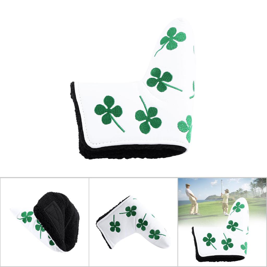 PU Putter Cover Four Leaf Headcover Accessory For Activity(black)