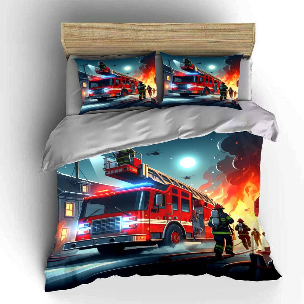 Firefighter Rescue Equipment Set Multiple Sizes Kid'S And Adults' Bedroom Exquisite 3Pc Bedding Set, Gift