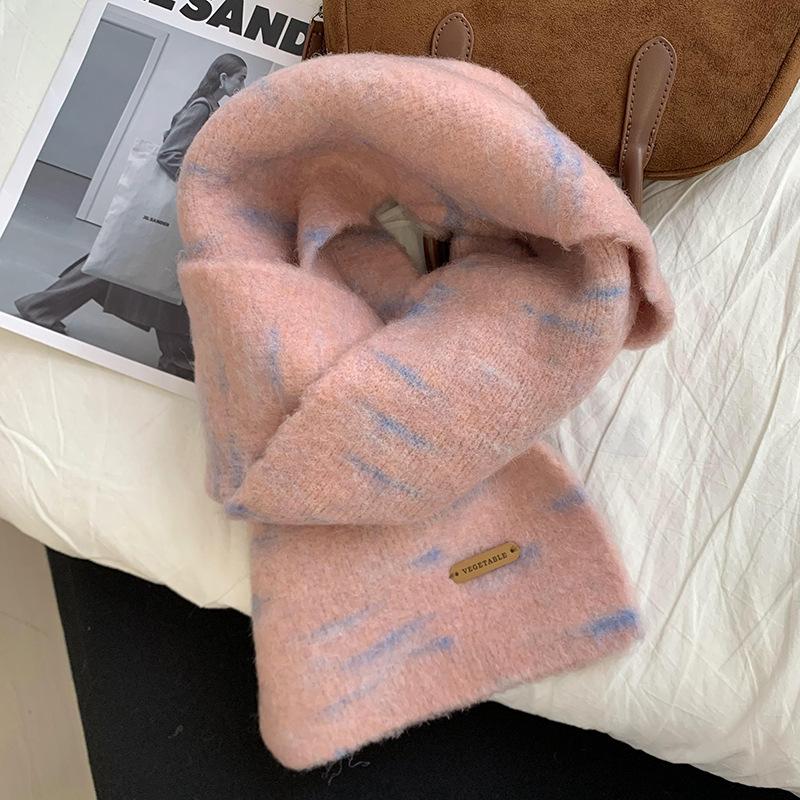 Scarf new thickened warm soft waxy blended women's scarf knitted wool scarf scarf scarf