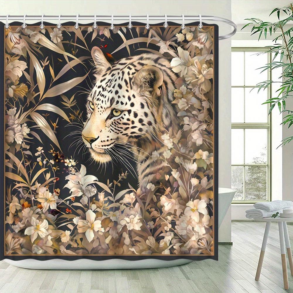 Camouflage leopard print shower curtain - Hidden predators in wild animals hanging on the living room wall, bedroom decoration