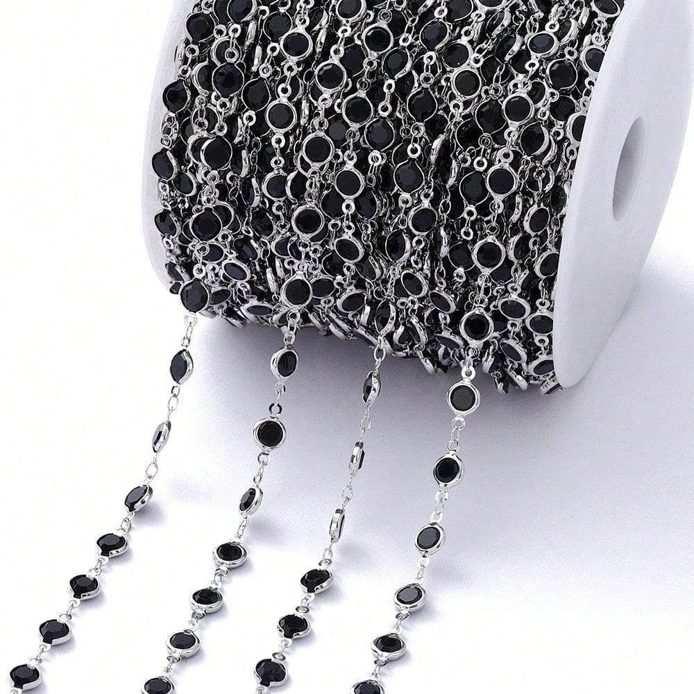 6mm  Crystal Cubic Zirconia Beads Jewelry Chain For Making Necklaces Bracelets DIY Craft
