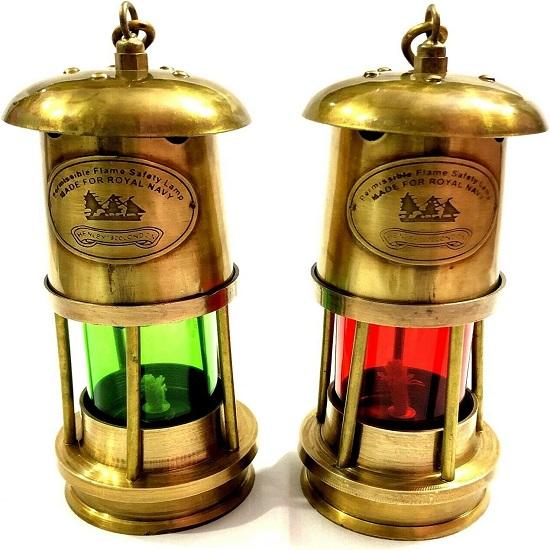 

Латунная антикварная малая лампа, винтажный морской корабль, лодка, фонарь, декор, упаковка из 1 6-дюймовой латунной лампы