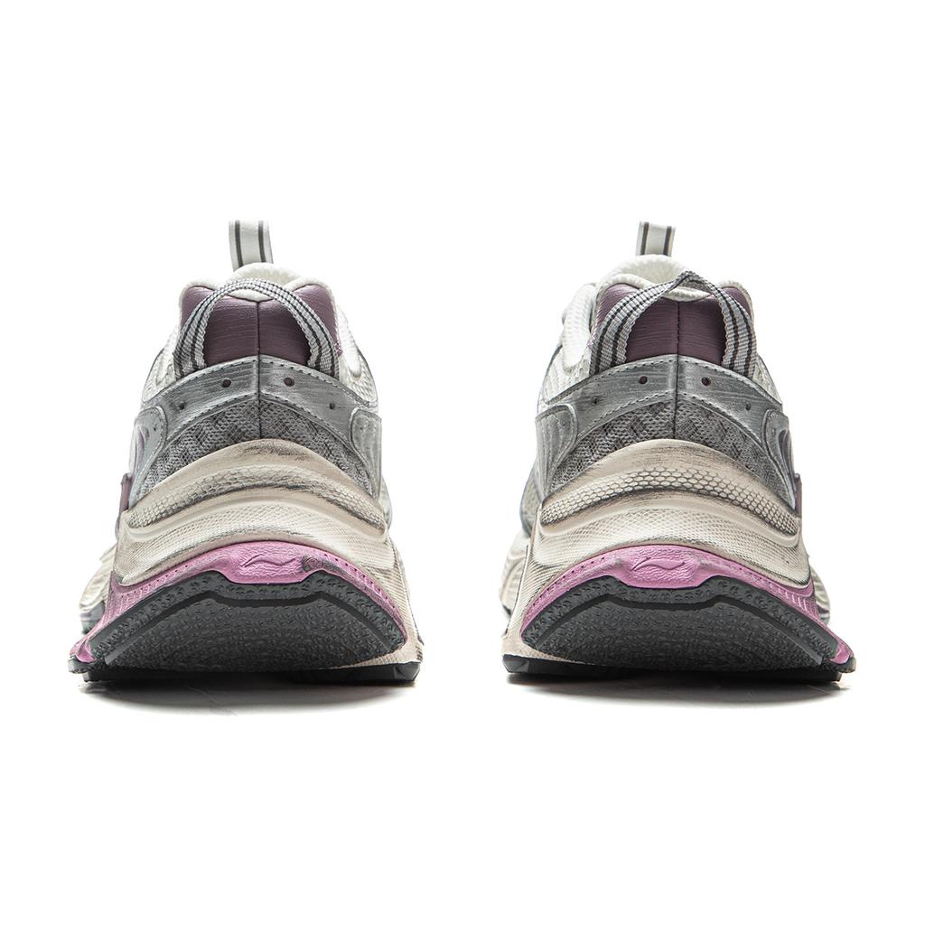 Li Ning Xingji Cushioning Abrasion Resistant Breathable Low Top Chunky Sneakers Women's Ivory Silver AGCV354-2