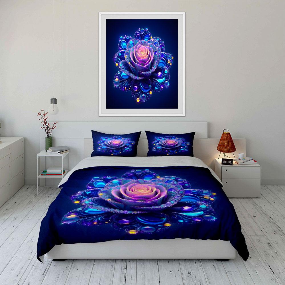 Elegant Floral-Themed Decorative Set Kid'S And Adults' Bedroom Decor, Exquisite Three-Piece Bedding Set Gift