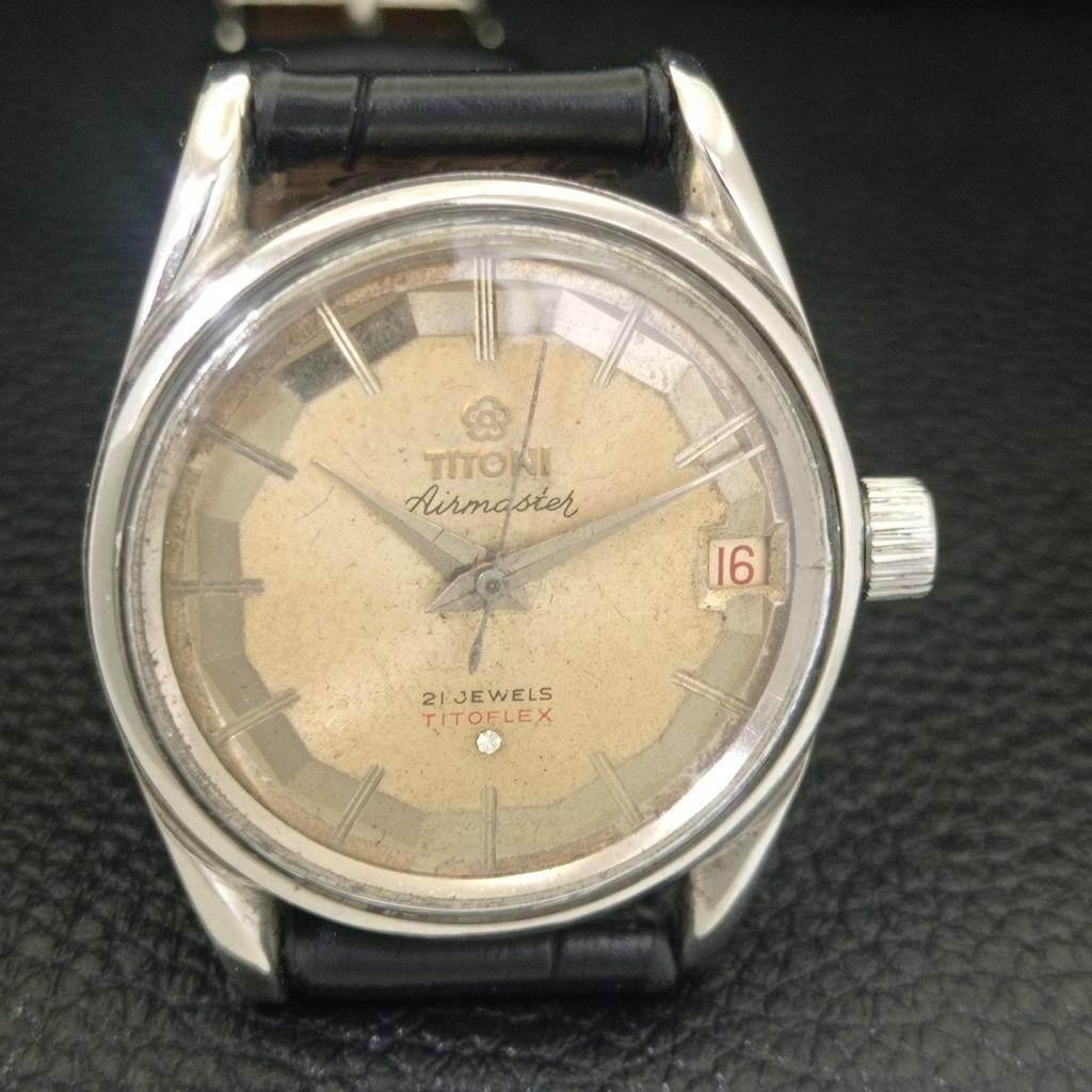 TITONI AIRMASTER TITOFLEX VINTAGE HAND-WINDING SWISS MENS WATCH a703249-1