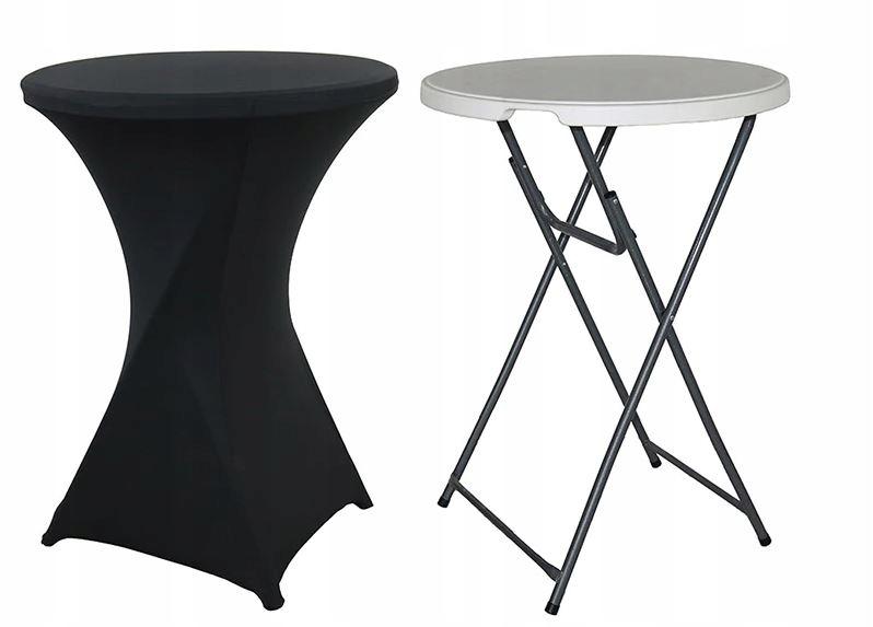 Tablecloth Cover Cocktail Bar Table 80 Black