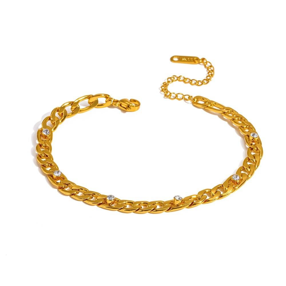 Modern Geometric Stainless Steel Bracelet With Gold Plating For Women