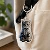 Acrylic Cartoon Cat Pendant Pigeon Hanging Ornaments Cute Animal Motif Keychain  Handbag Decoration