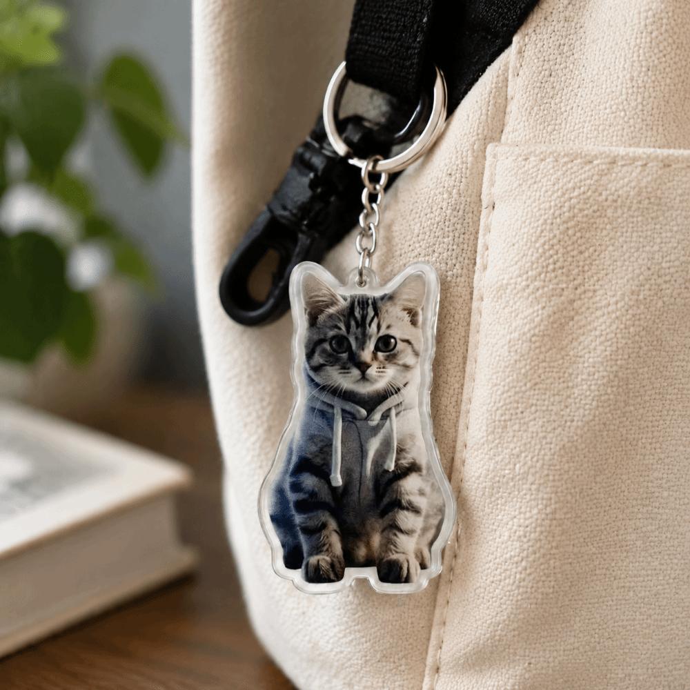 Acrylic Cartoon Cat Pendant Pigeon Hanging Ornaments Cute Animal Motif Keychain Handbag Decoration