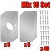 2-100Set Stainless Steel Hinge Fixing Plate Kit Cabinet Door Hinge Repair Plate Bracket with Mounting Screw Furniture Tools