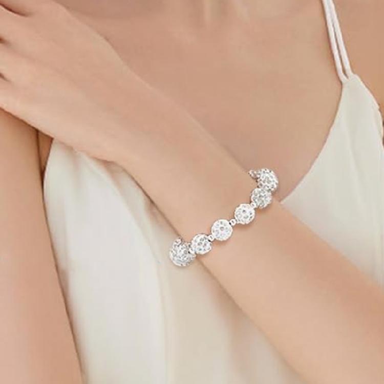 Set of 500 White Clay Beads Embellished with Rhinestones Rhinestones Clay Beads Adornment for Custom DIY Decoration