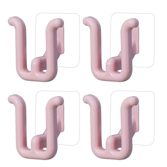 4 шт настенная вешалка для тапочек самоклеящаяся без перфорации для ванной комнаты простой крючок для тапочек бытовые вещи розовый 1498₽