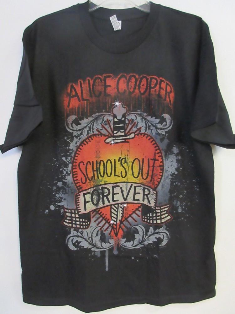 ALICE COOPER OFICIÁLNÍ MERCH SCHOOLS OUT 2018 KAPELA KONCERT HUDBA VELKÉ Unisex Tričko