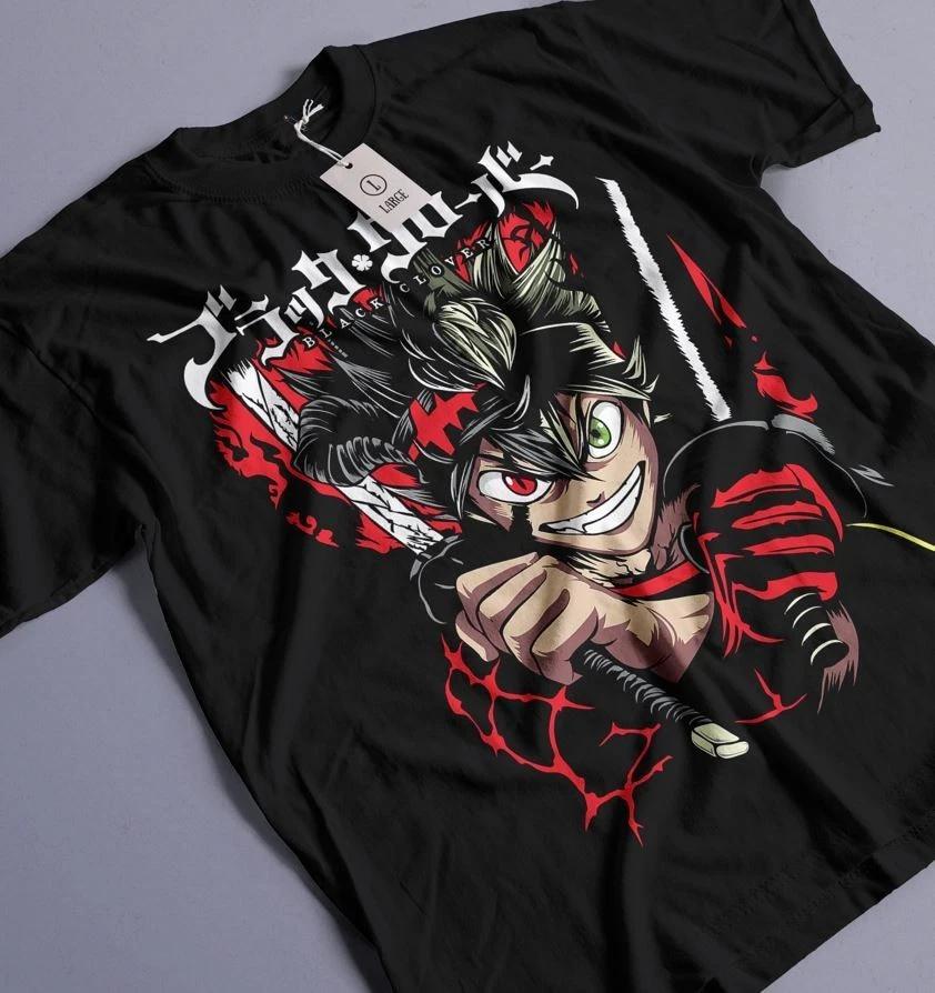 Asta Yuno Tshirt Black Clover Top Anime Unisexga Girl Gifts Black Shirt All Size
