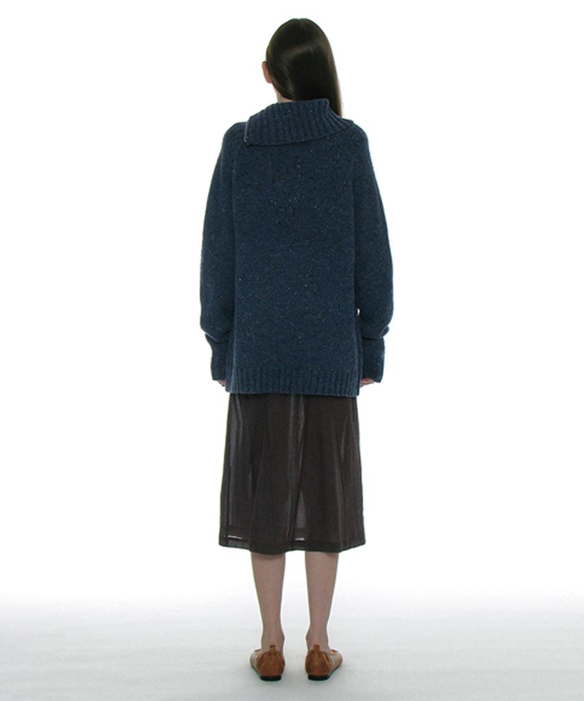Partimento Woman Sheer Gored Midi Skirt_Charcoal