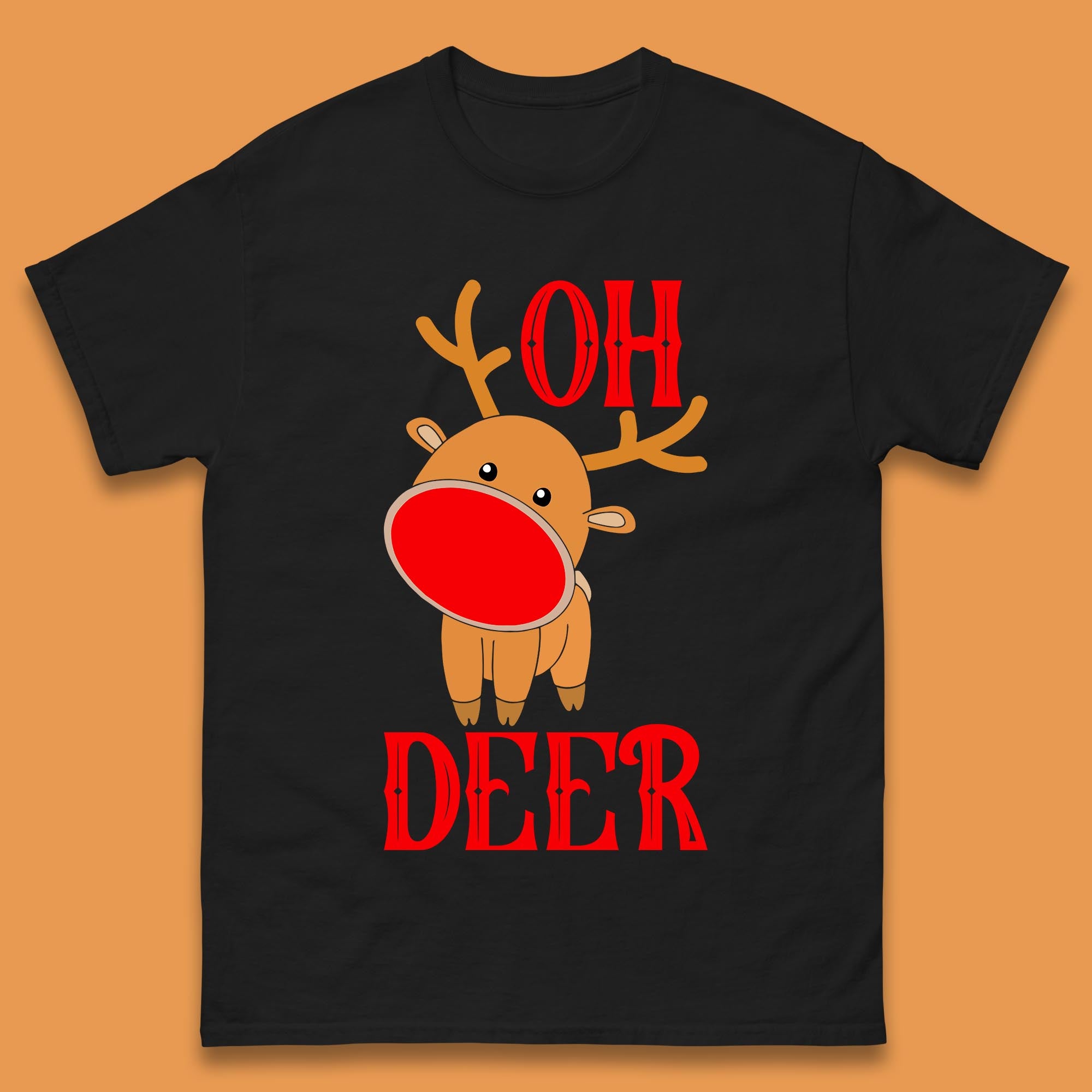 

Reindeer Oh Deer Christmas Mens T Shirt Womens Tops Tees Christmas Rudolph Top 4XL