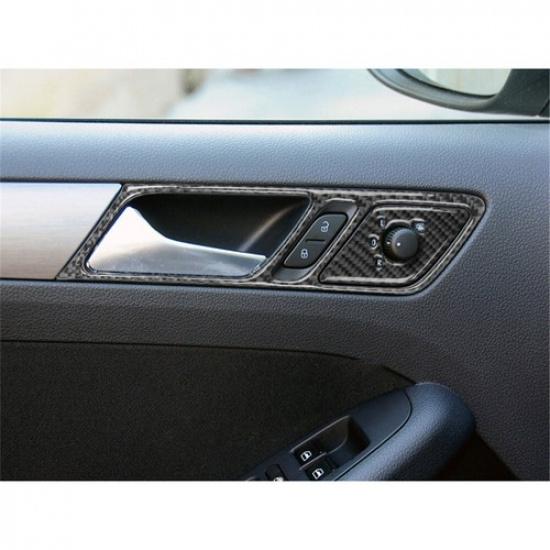 Carbon Fiber Interior Door Handle Cover Trim For Volkswagen Jetta Sedan Type A