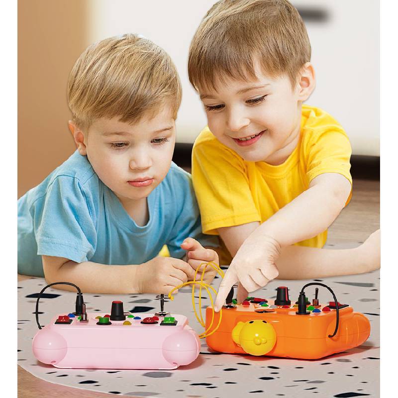 Montessori Busy Board With Led Lights And Sound For Toddler Sensory Development