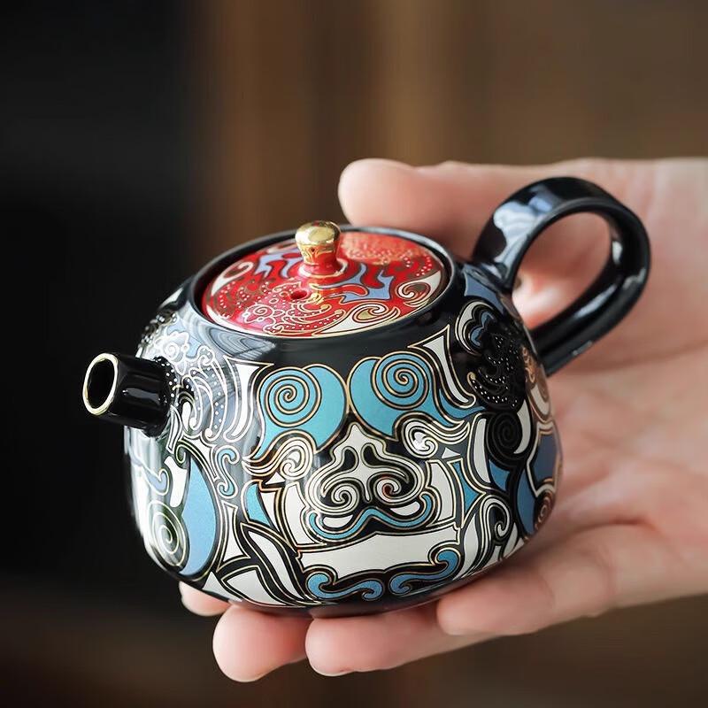 Traditional Chinese Ceramic Taotie Teapot