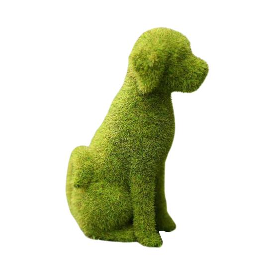 Dog Shape DIY Artificial Grass Animal Resin Eye-catching Garden Turf Grass Animal Office Decor