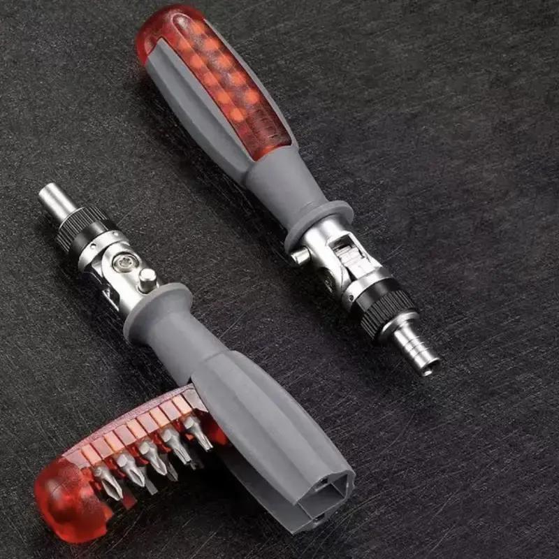 10-in-1 Multi-angle Ratchet Screwdriver Set Durable Multi Bits For Home And Industrial Repair Use