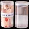 MEIDI Round Plastic Food Storage Jars with Transparent Aluminum Lids