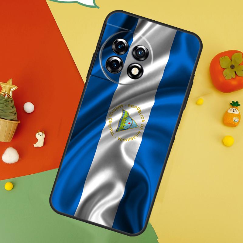 Nicaragua Flag Back Case For OnePlus 13 15 13R 13T 12 12R 11 10 10T 8T Nord 5 CE 4 2 3 Lite N20 N30 Cover