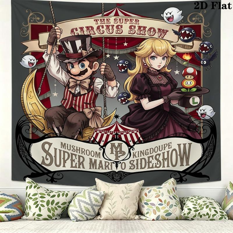 Super Mario Wall Tapestry Aesthetic Wall Hanging Printed Fabric Blanket Decorative Tapestries For Bedroom Living Room Home Decor