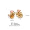 Eetit New Design Heart Petal Dangle Fashion Earrings 18K PVD Golden Plated Stainless Steel Charm Popular Daily Statement Jewelry