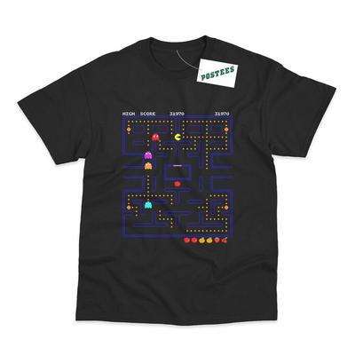 Retro Gaming Geïnspireerd door Pac-Man DTG Gedrukt T-shirt