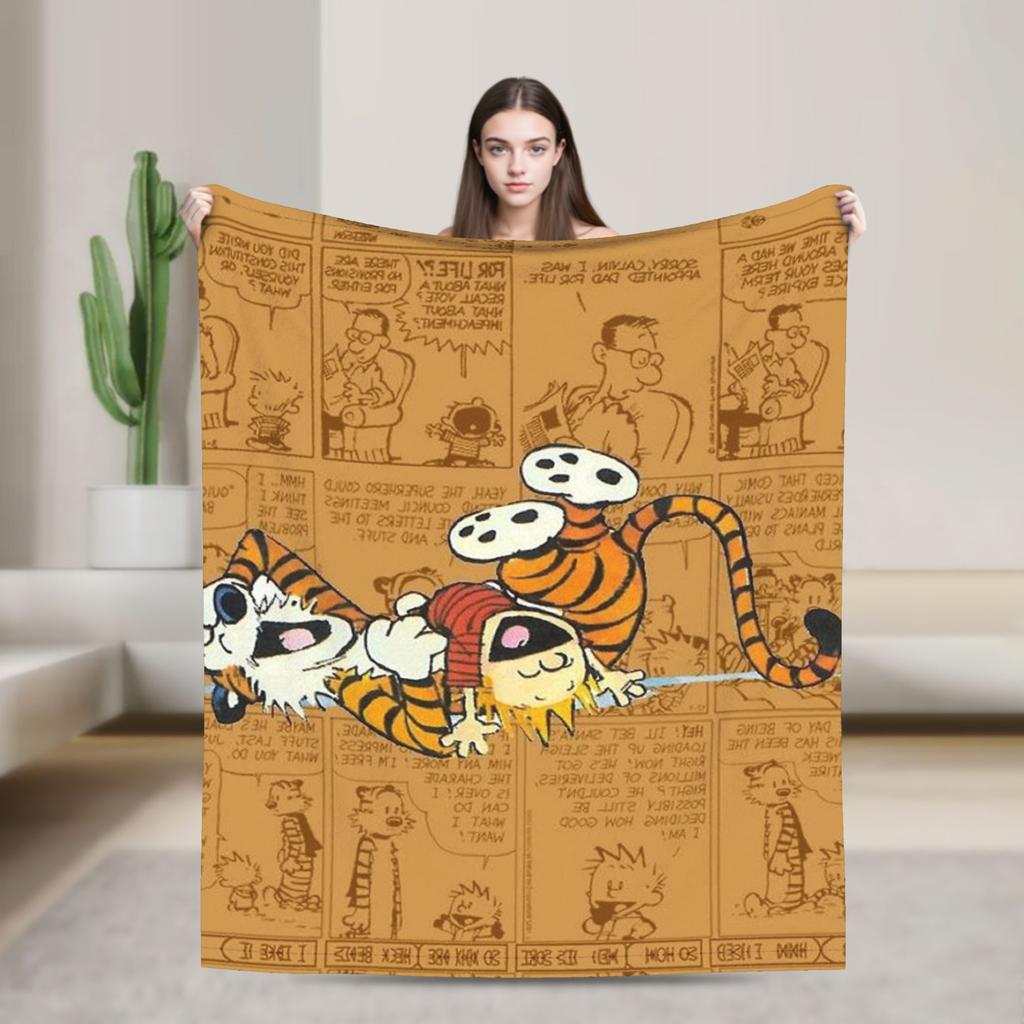 Airplane Travel Calvined and Hobbes Throw Blanket Flannel Bedspread For Couch Chair Sofa Bed Novelty Sofa Bed Cover