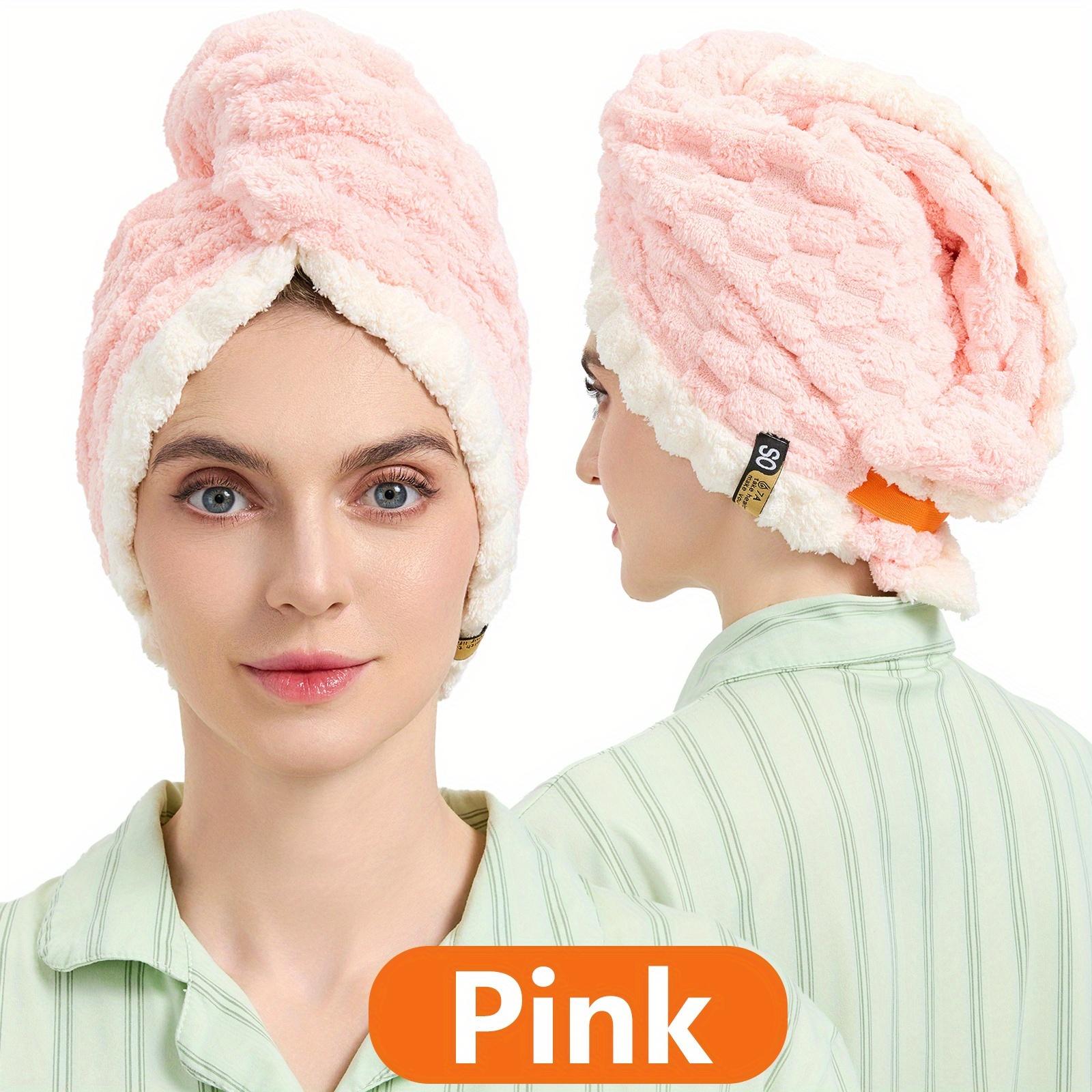 

1pc Women s Plus Large Quick Drying Absorbent Towel - Super Absorbent, Thick and Soft, Suitable for Home and Travel рожевий