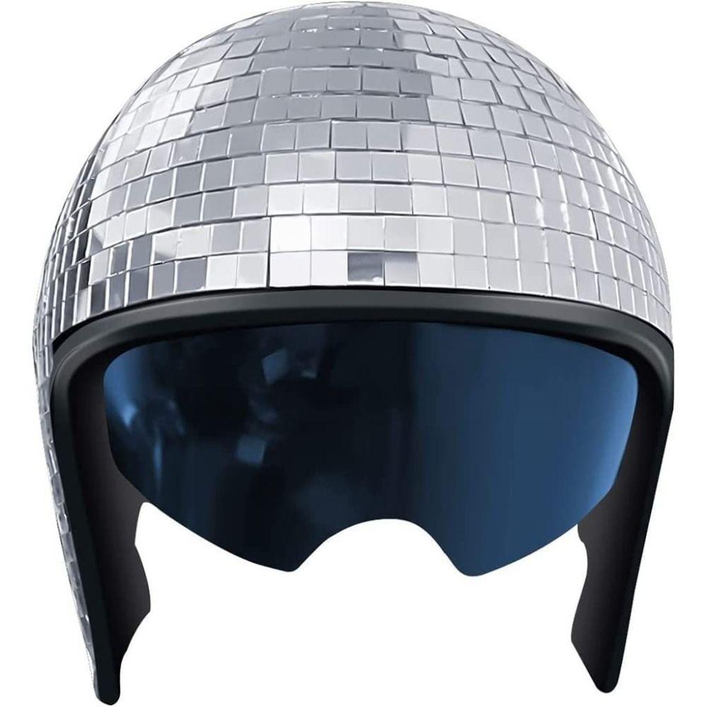 Stunning Light Effects Glitter Mirror Helmet Retractable Flip Visor Helmet  Music Festivals